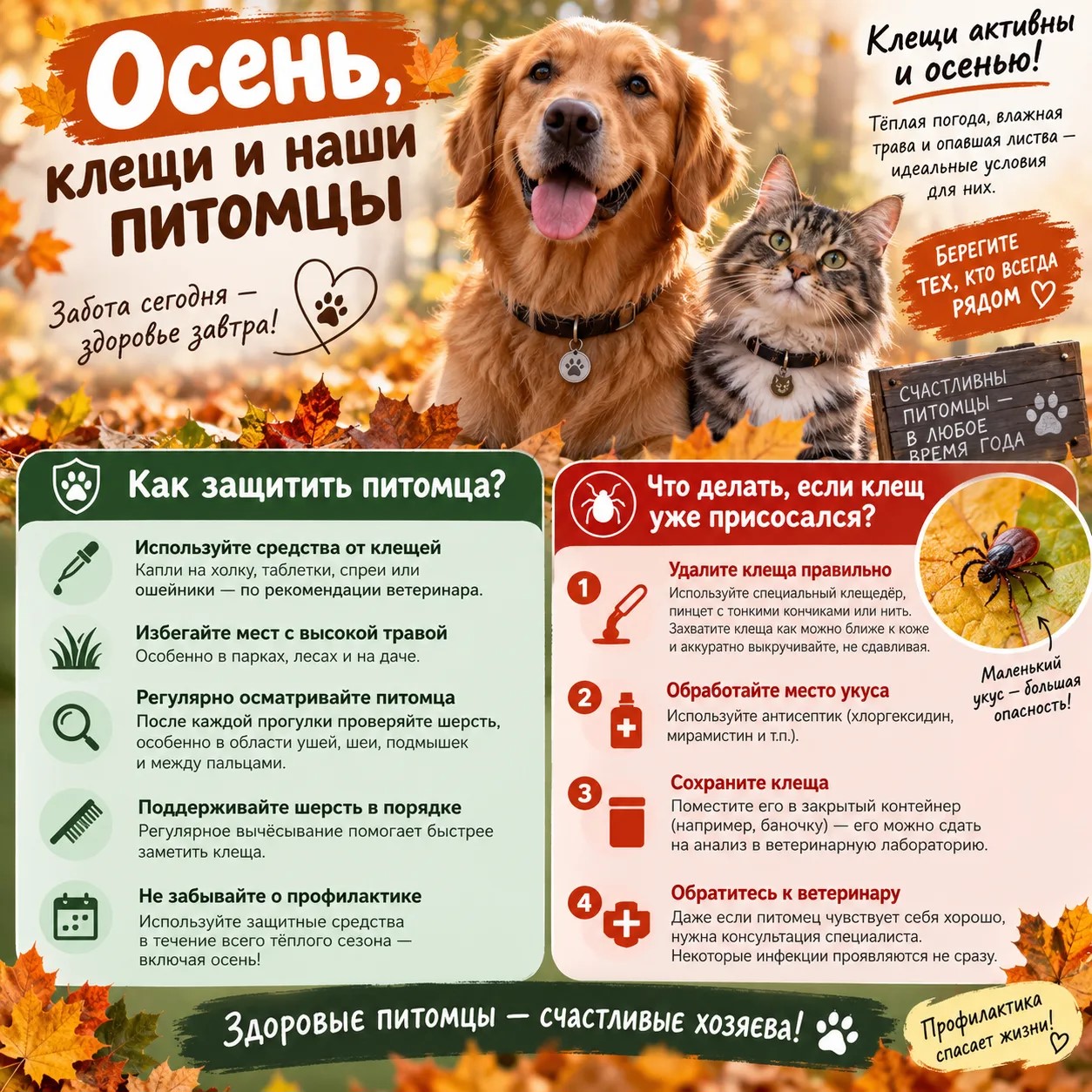 Осень. Клещи.Питомцы